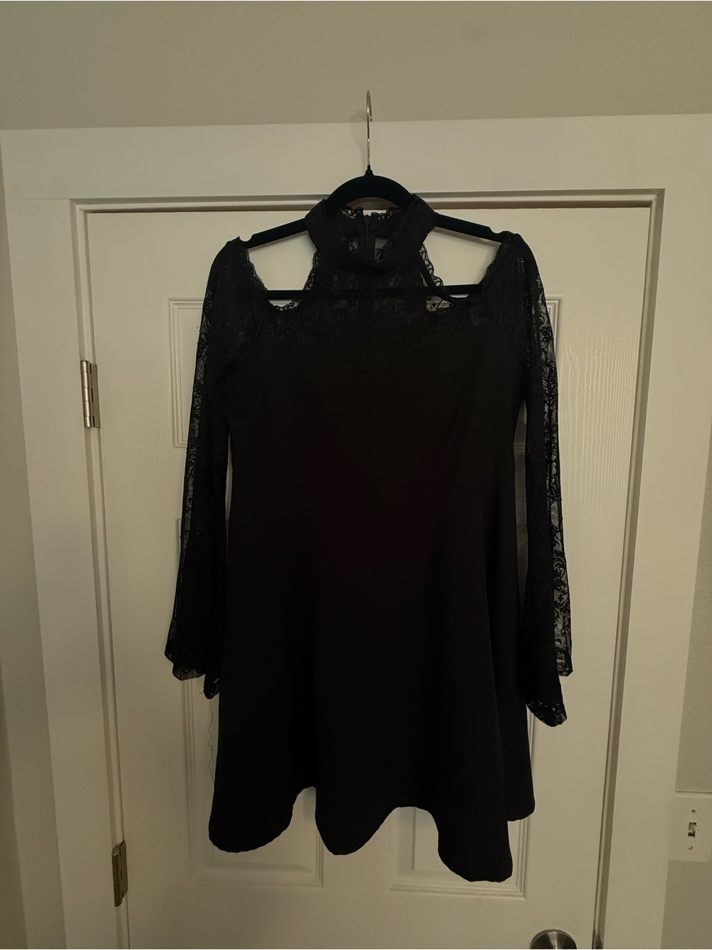 Killstar Black Lace Cold-Shoulder Mini Dress